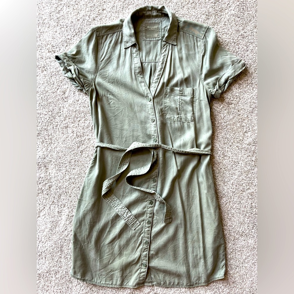 Abercrombie & Fitch Khaki Green Cargo Dress